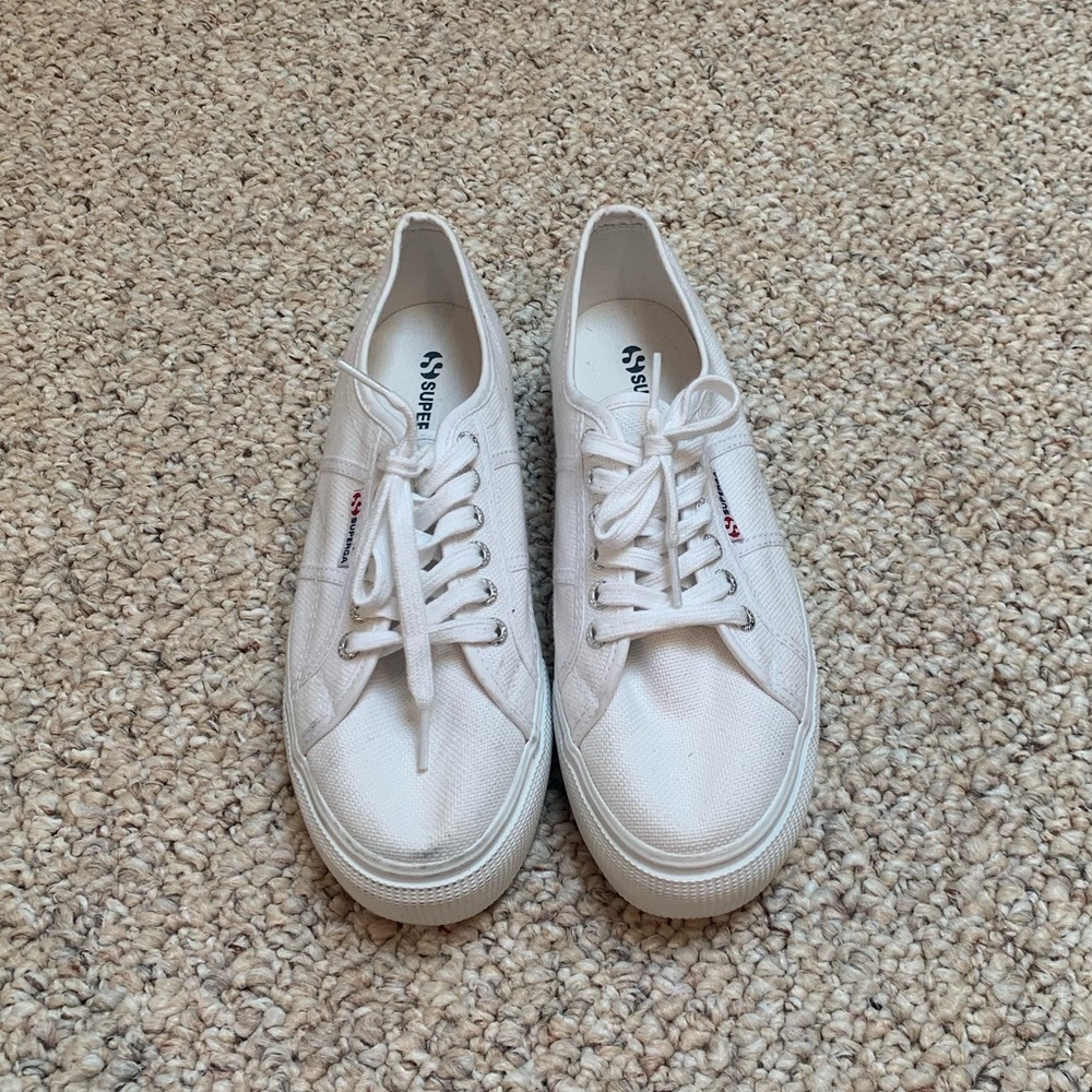 Superga 2790 white platform sneakers